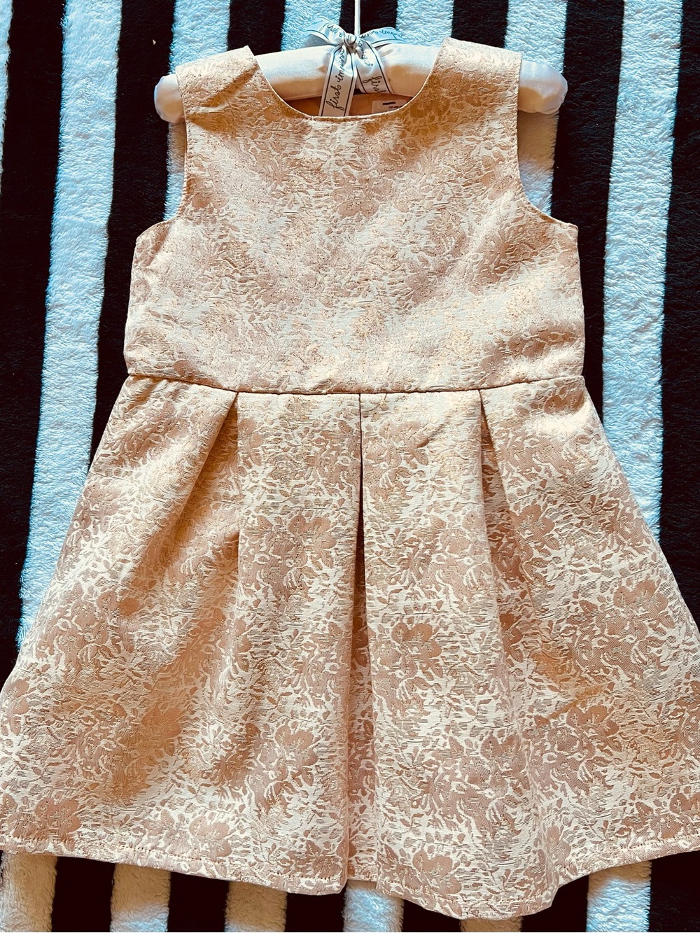Carter's Girls' Floral Jacquard Dress - Champagne Rose Gold